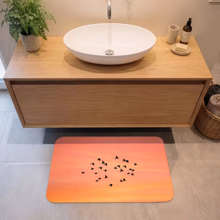 Badmat - Zwerm - Vogels - Oranje — 2
