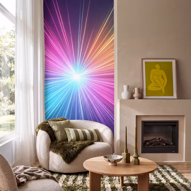 Behang - Abstract - Light - Burst - Modern - Colorful — 1