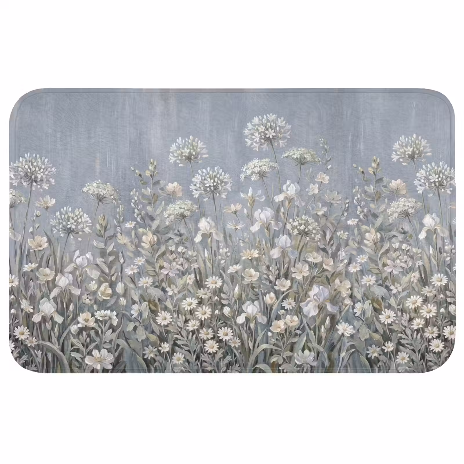 Badmat - Bloemen - Botanisch - Blauw — 1