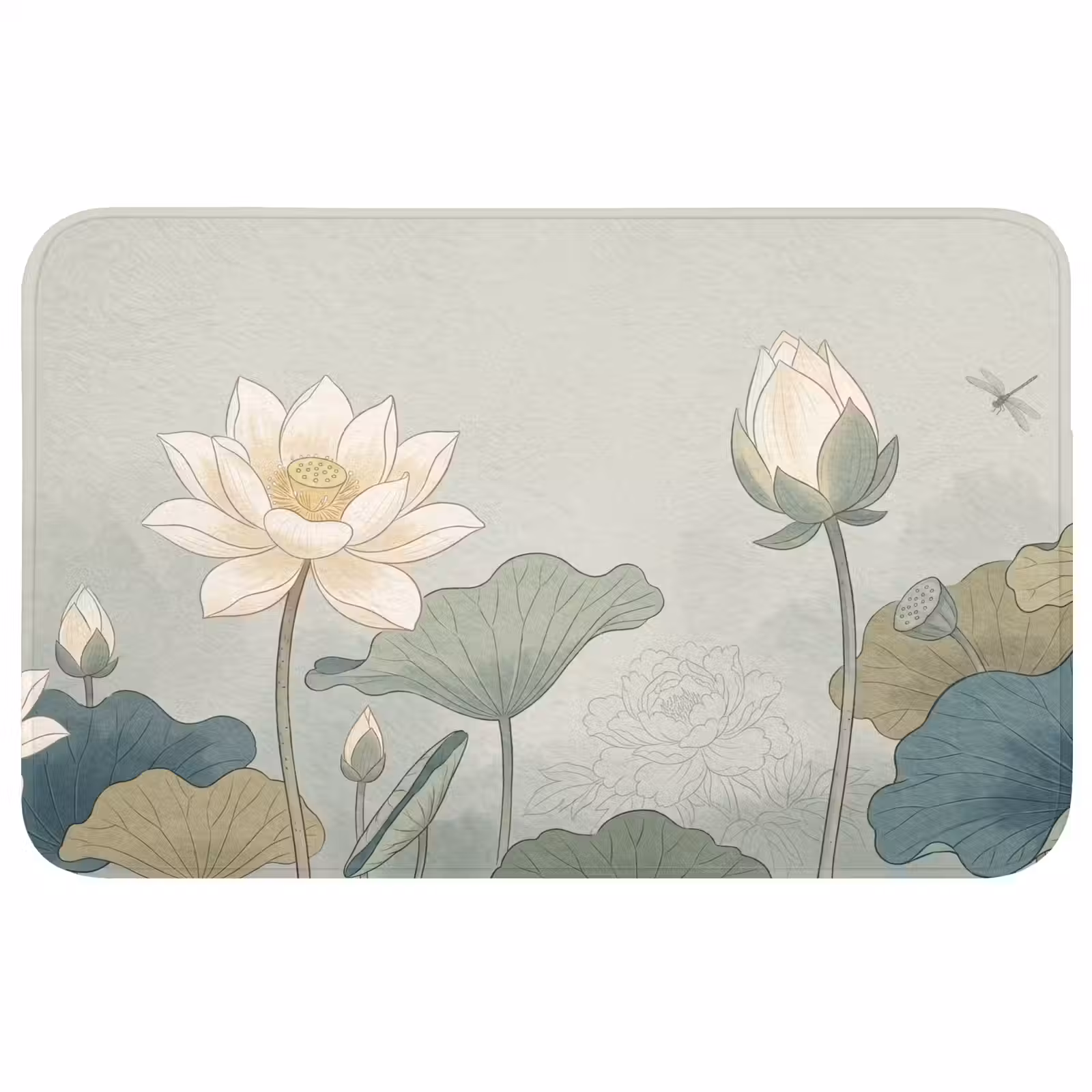 Badmat - Lotus - Bloemen - Groen — 1