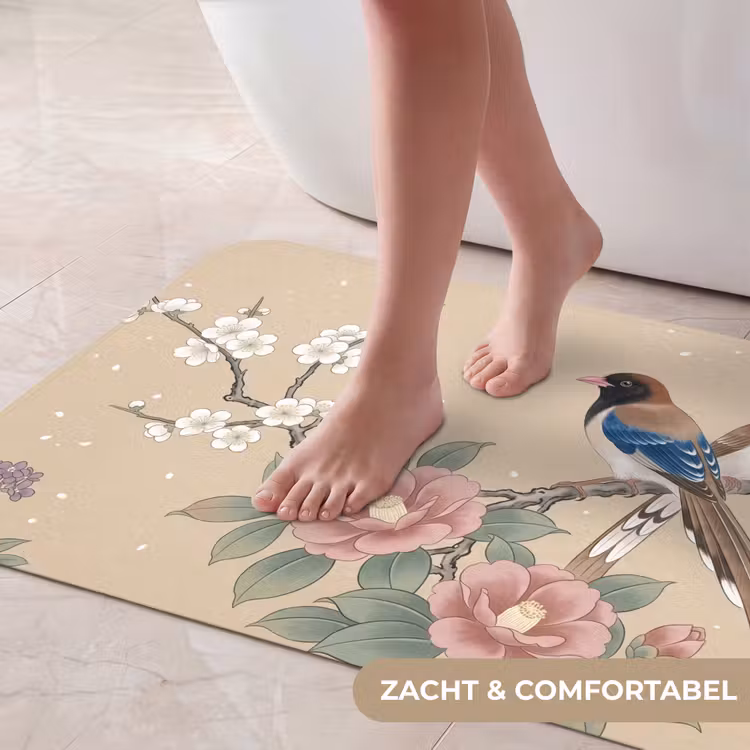 Badmat - Bloemen - Vogels - Bloemen — 5