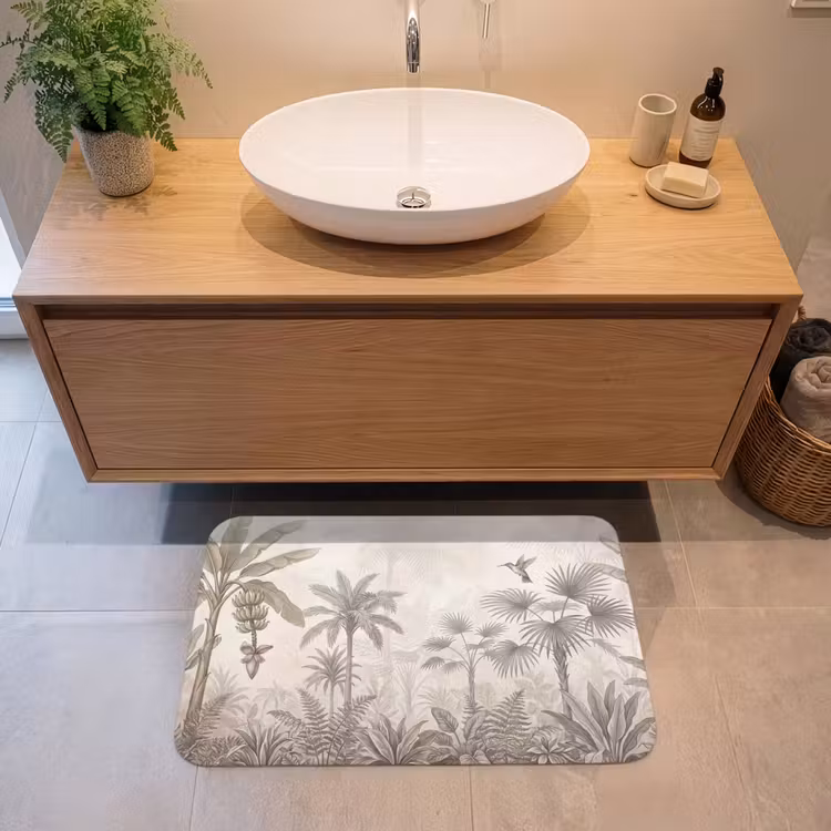 Badmat - Jungle - Banenboom - Kolibrie - Beige — 2