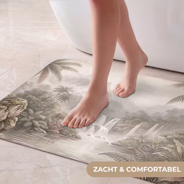 Badmat - Jungle - Watervallen - Tropisch - Illustratie — 5