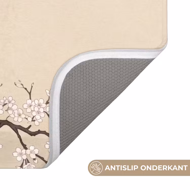 Badmat - Kraanvogels - Bloesem - Beige — 3