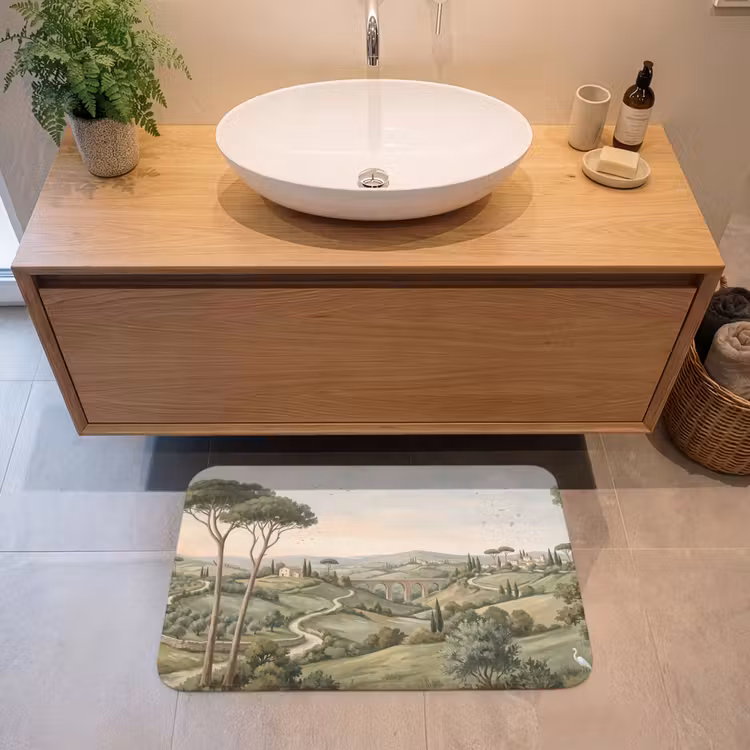 Badmat - Landschap - Heuvels - Zandpad - Groen — 2