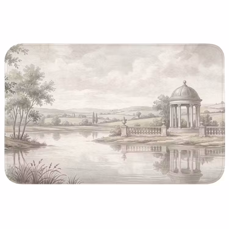 Badmat - Landschap - Water - Natuur - Sepia — 1