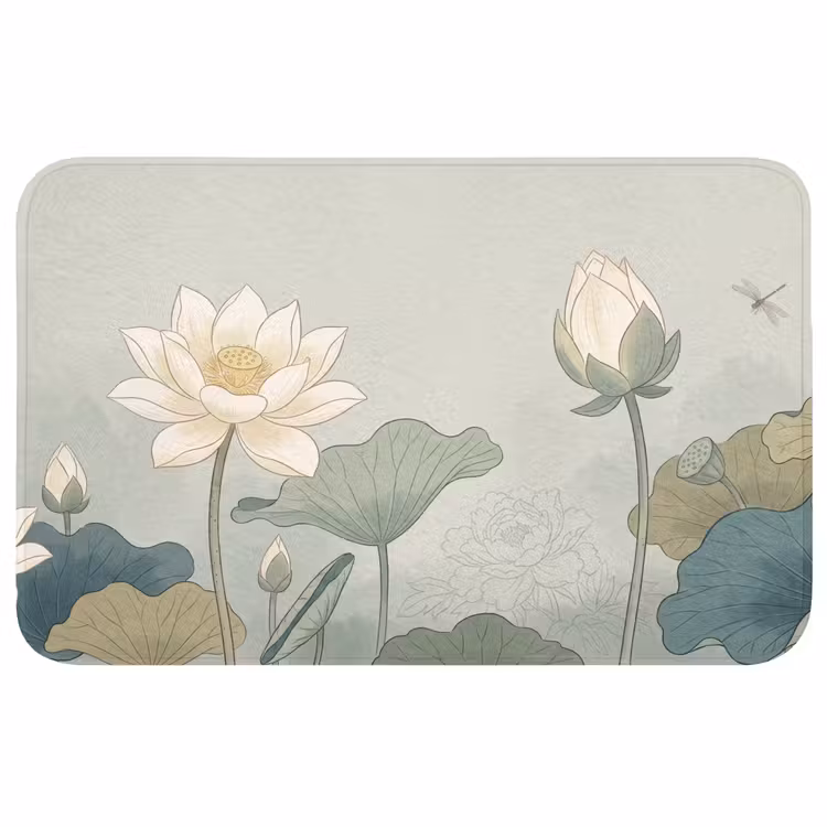 Badmat - Lotus - Bloemen - Groen — 1