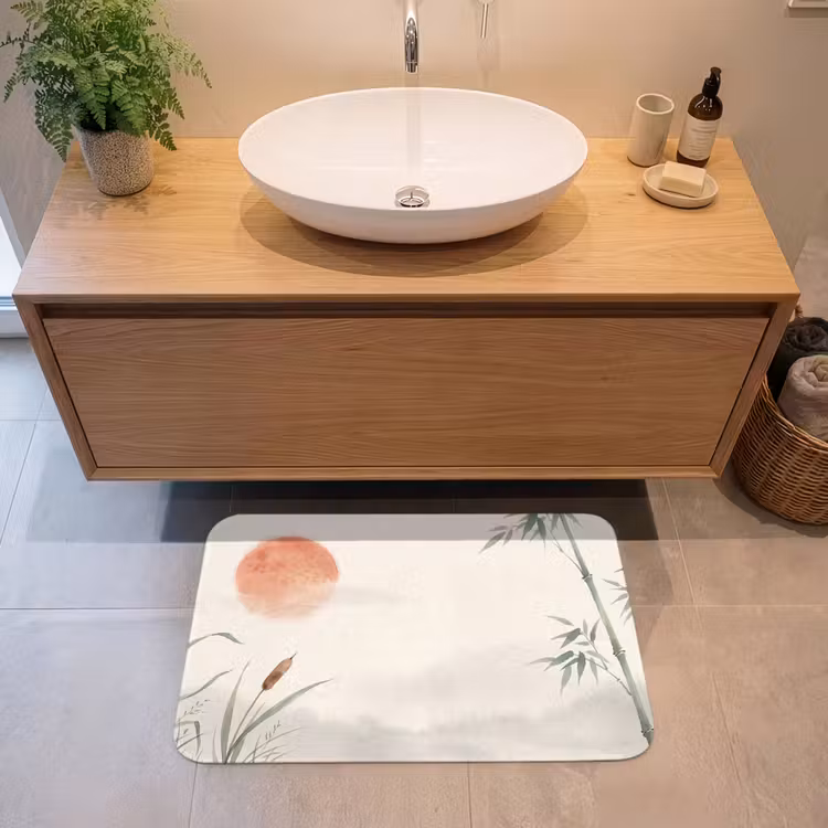 Badmat - Minimalistisch - Bamboe - Groen — 2