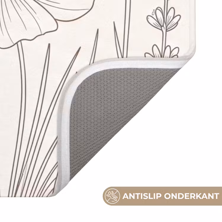 Badmat - Minimalistisch - Modern - Bloemen - Beige — 3