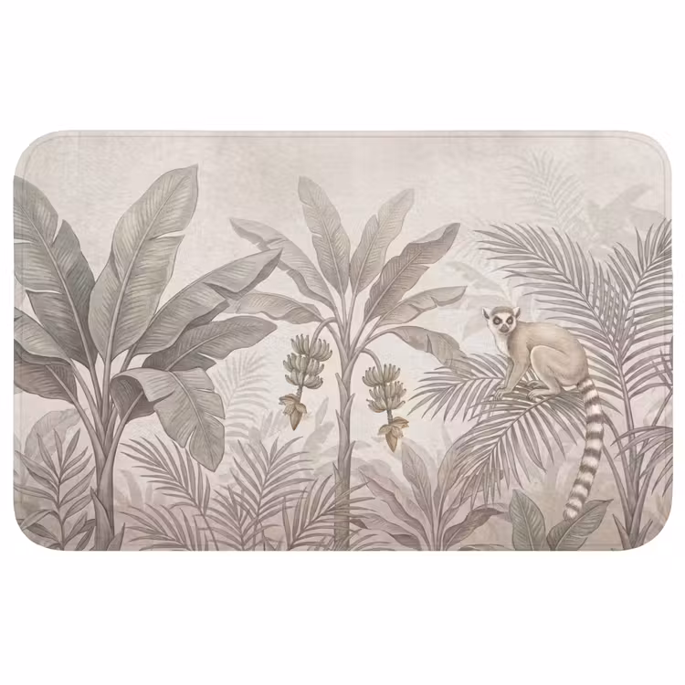 Badmat - Natuur - Jungle - Ringstaartmaki - Bruin — 1