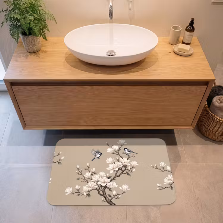 Badmat - Oosters - Vogels - Beige — 2