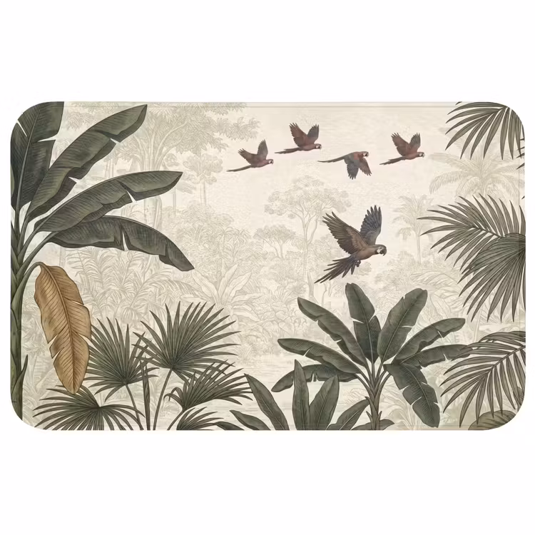 Badmat - Papagaaien - Jungle - Tropisch - Green — 1