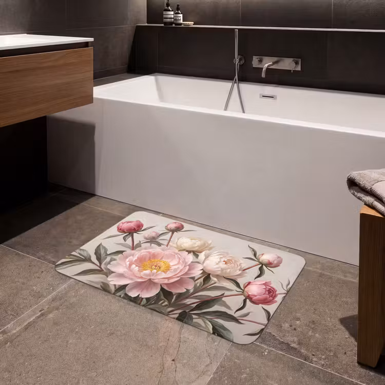 Badmat - Pioenrozen - Boeket - Roze — 4