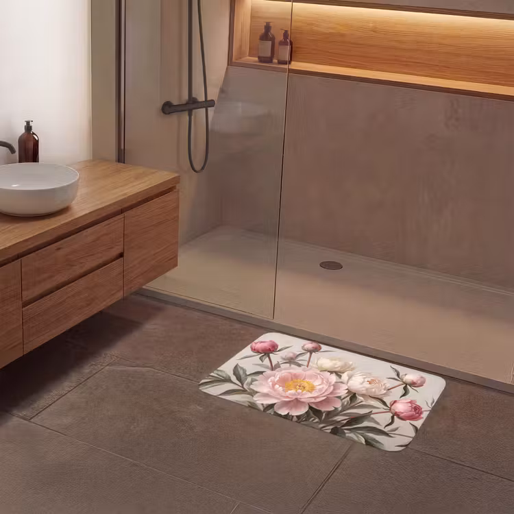Badmat - Pioenrozen - Boeket - Roze — 6