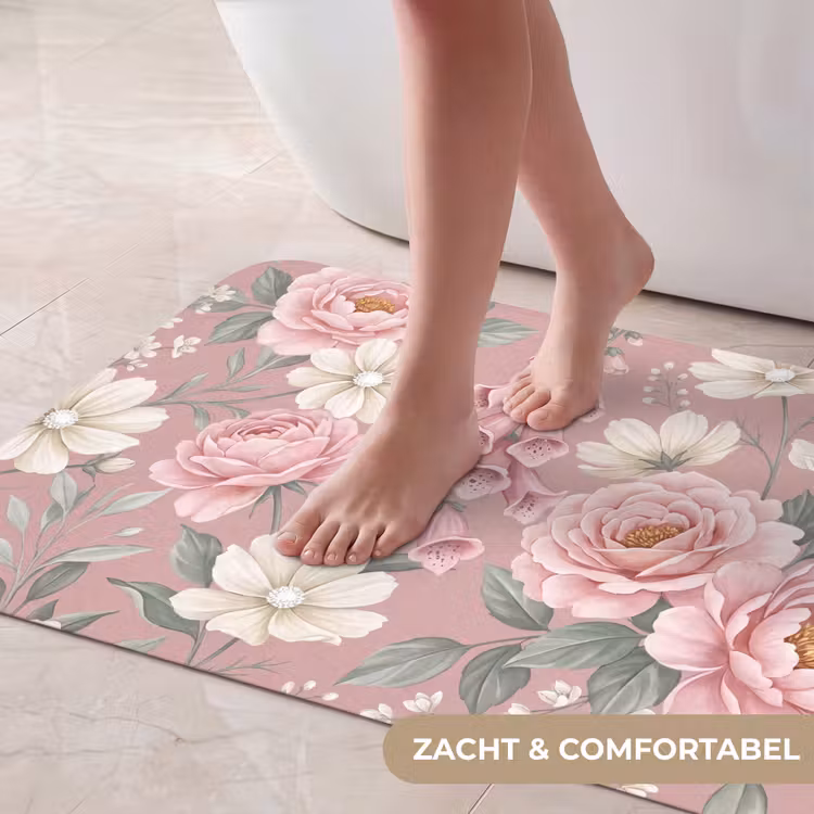 Badmat - Pioenrozen - Vingerhoedskruid - Pink — 5
