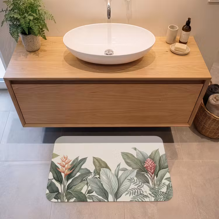 Badmat - Tropisch - Planten - Modern - Groen — 2