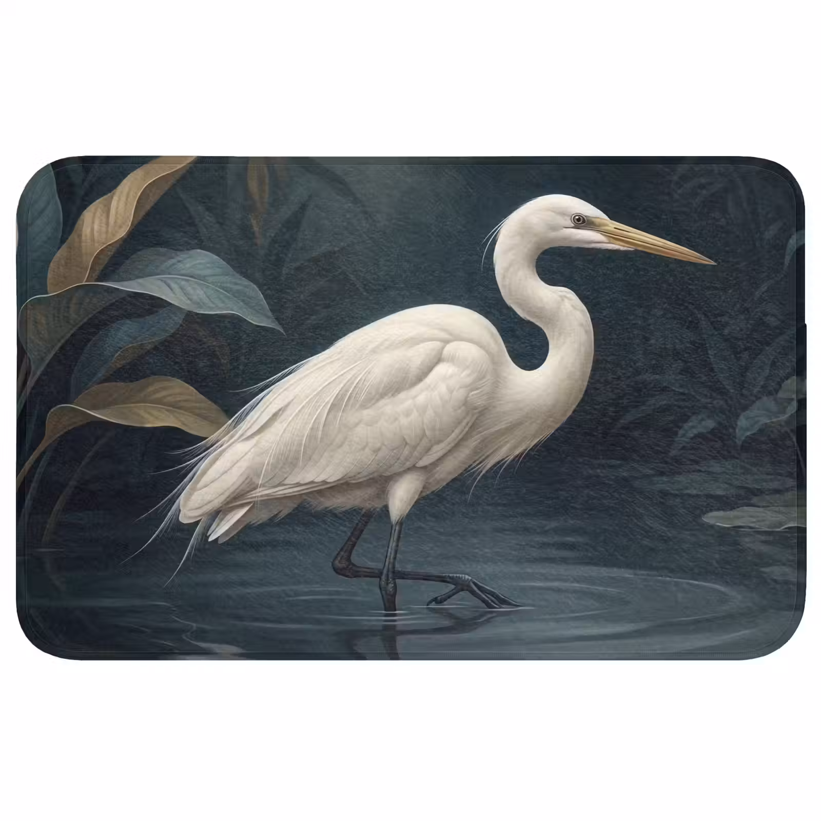 Badmat - Reiger - Water - Natuur - Modern - Wit — 1