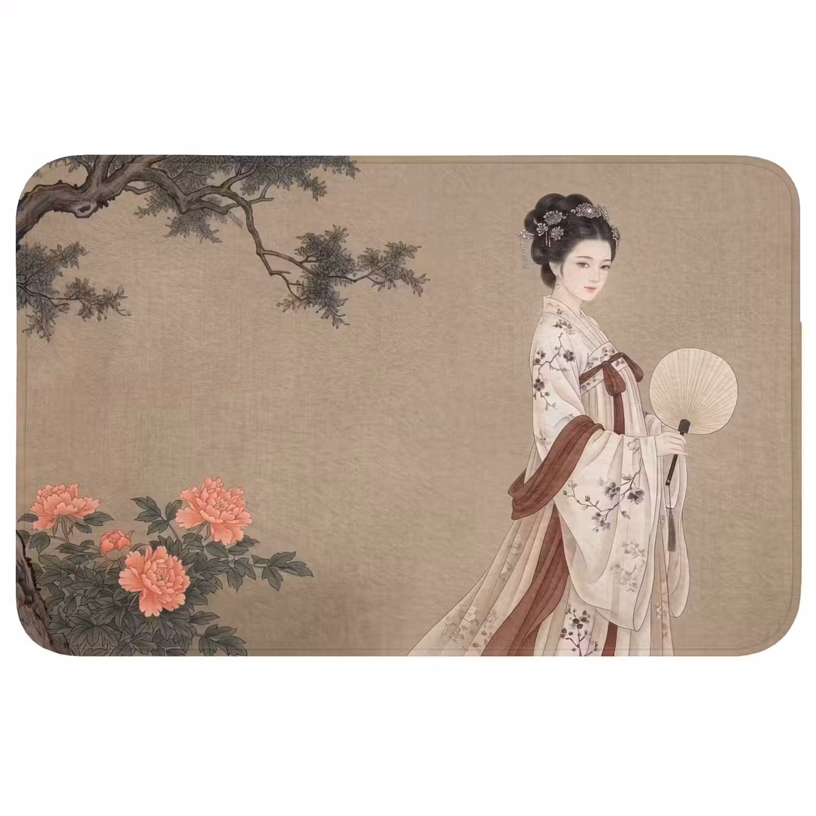 Badmat - Vrouw - Azië - Kunst - Beige — 1