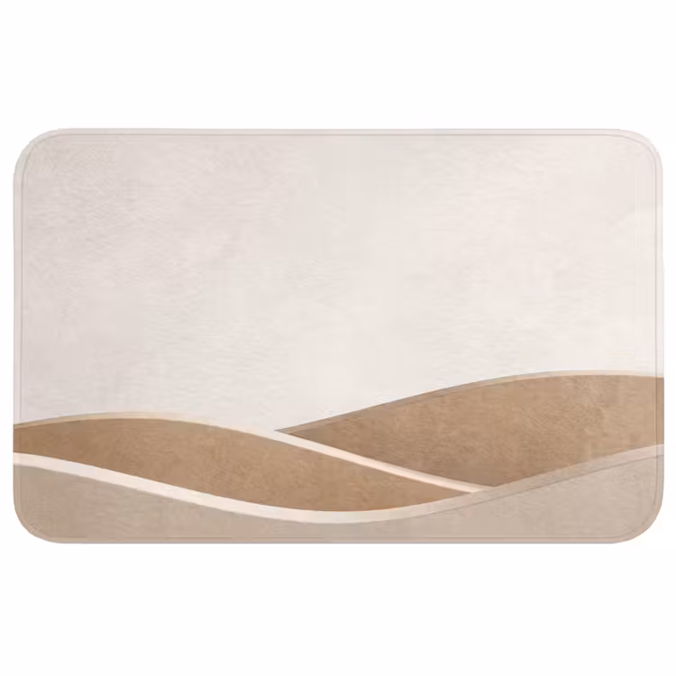 Badmat - Abstract - Golven - Modern - Beige — 1