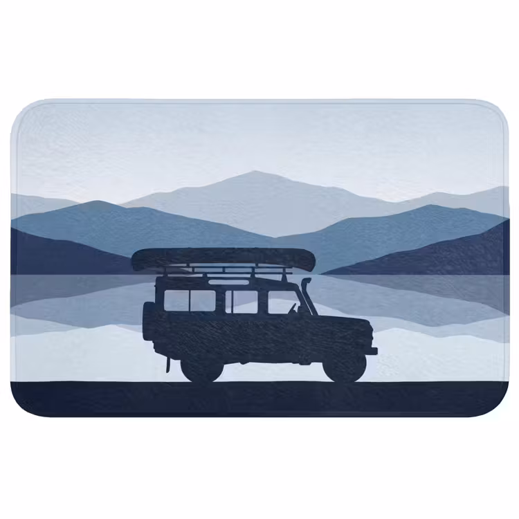Badmat - Auto - Meer - Bergen - Blauw — 1