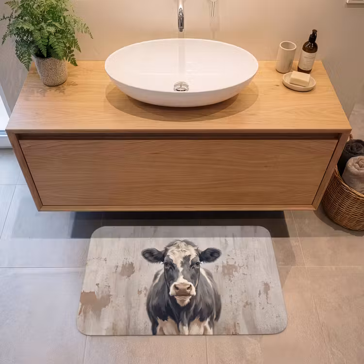 Badmat - Koe - Portret - Dieren - Modern — 2