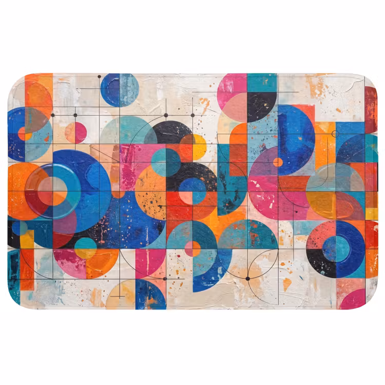 Badmat - Kunst - Geometrisch - Abstract - Kleurrijk — 1