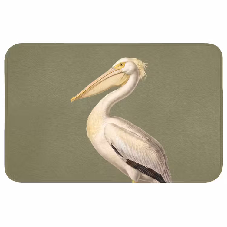 Badmat - Pelikaan - Wit - Vogel - Klassiek - Natuur — 1