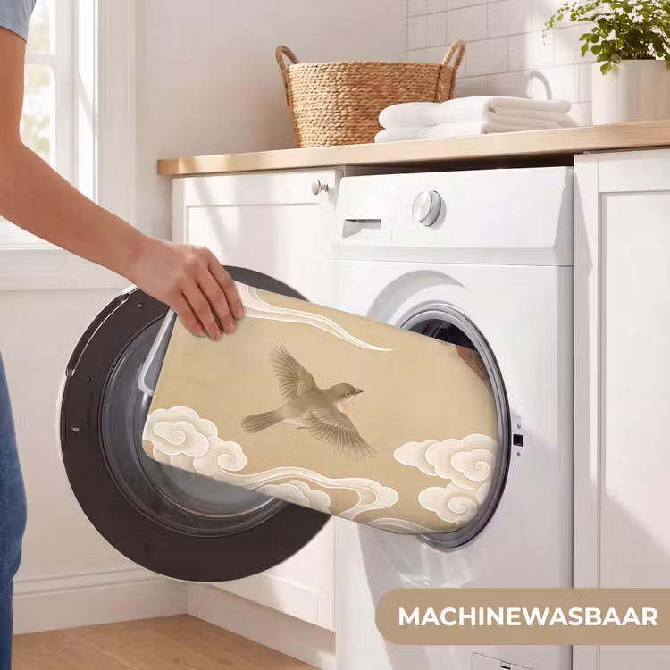 Badmat - Vogels - Vliegen - Beige — 7