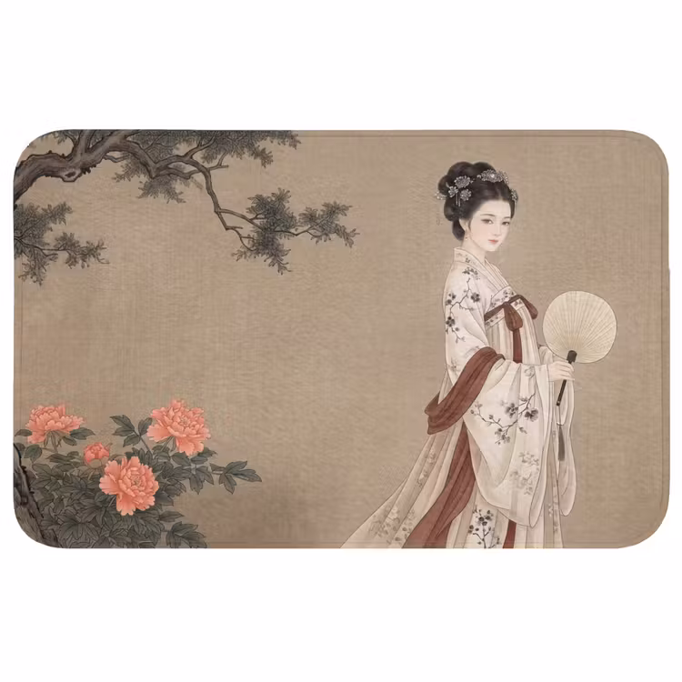 Badmat - Vrouw - Azië - Kunst - Beige — 1