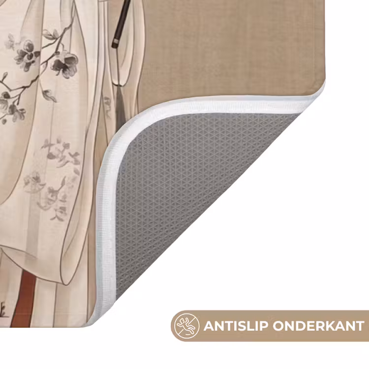 Badmat - Vrouw - Azië - Kunst - Beige — 3