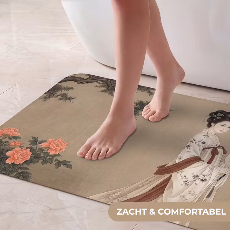 Badmat - Vrouw - Azië - Kunst - Beige — 5