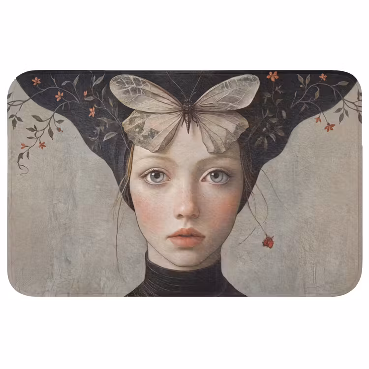 Badmat - Woman - Butterfly - Art - Classic - Muted — 1