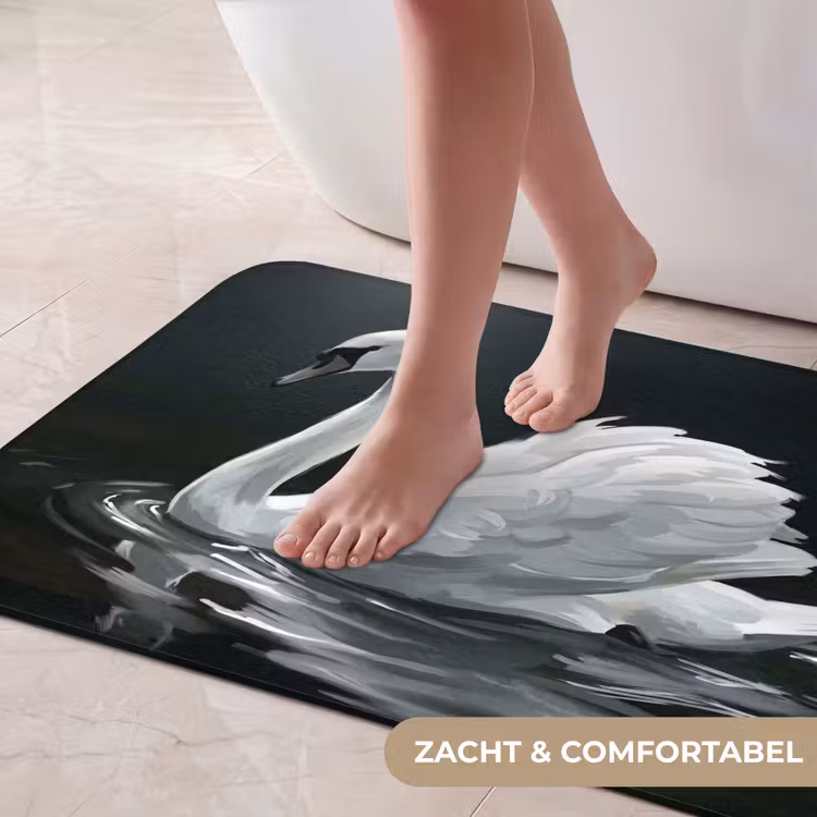 Badmat - Zwaan - Water - Natuur - Realistisch - Wit — 5