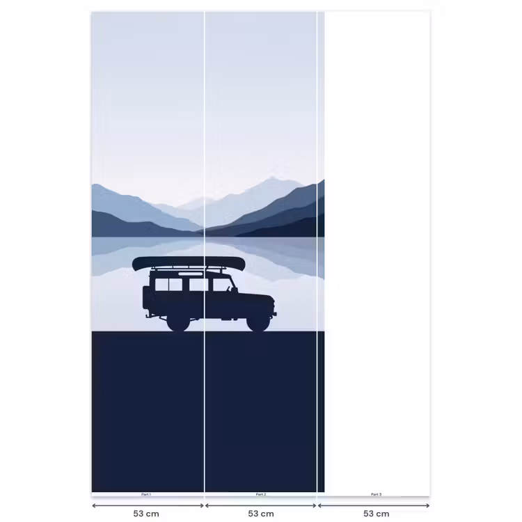 Behang - Auto - Meer - Bergen - Blauw — 6