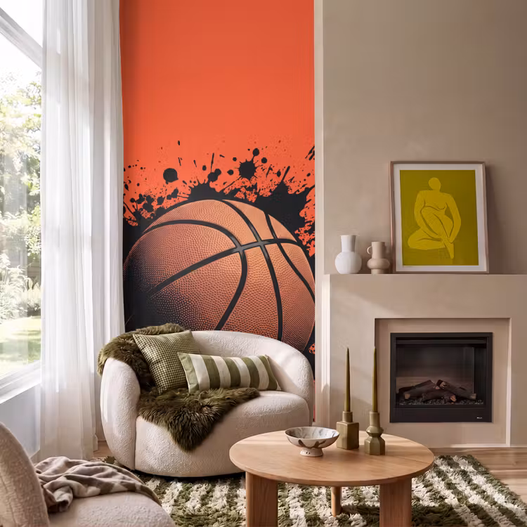 Behang - Basketbal - Verf - Sport - Oranje — 1