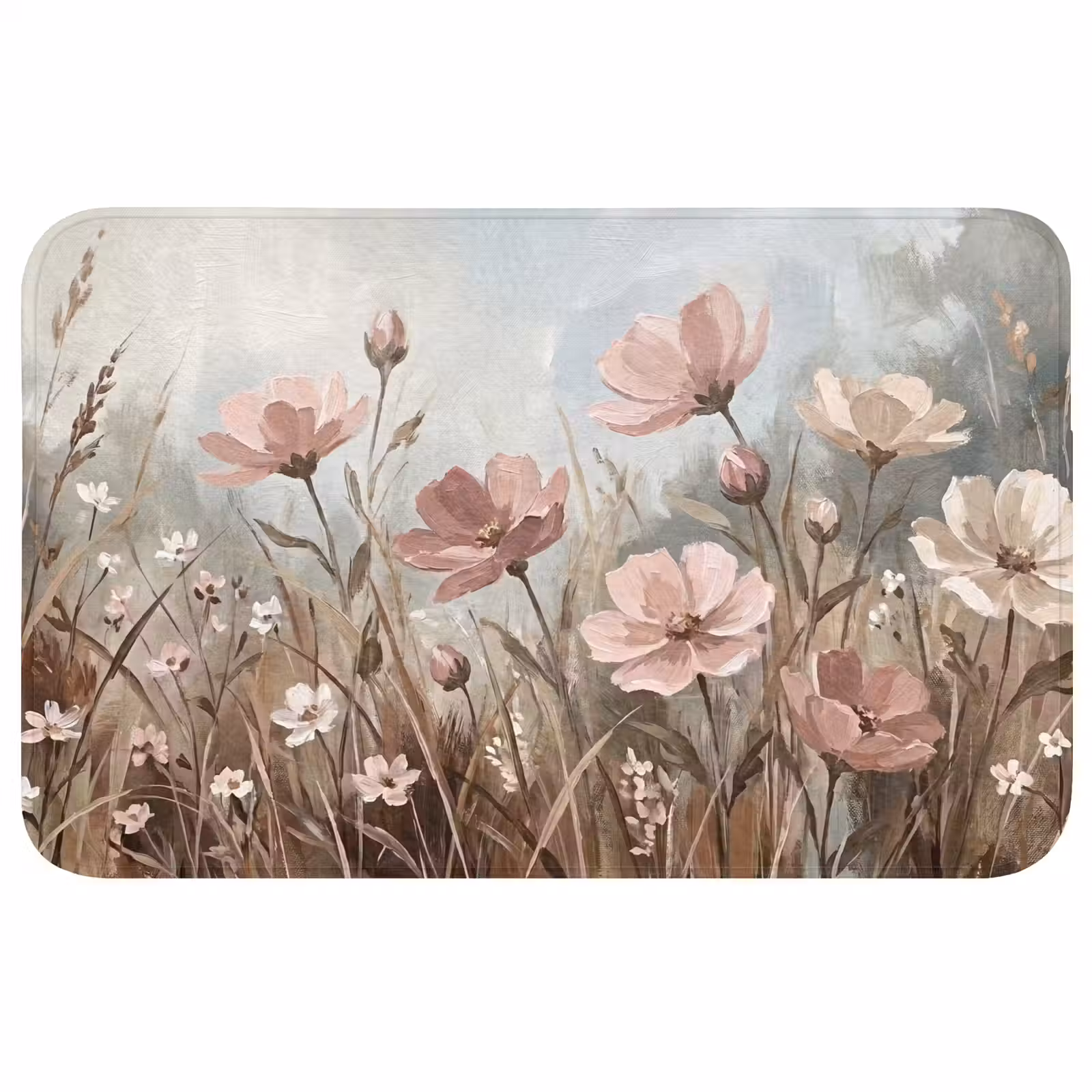 Badmat - Bloemen - Botanisch - Schilderij - Pastel - Rustiek — 1