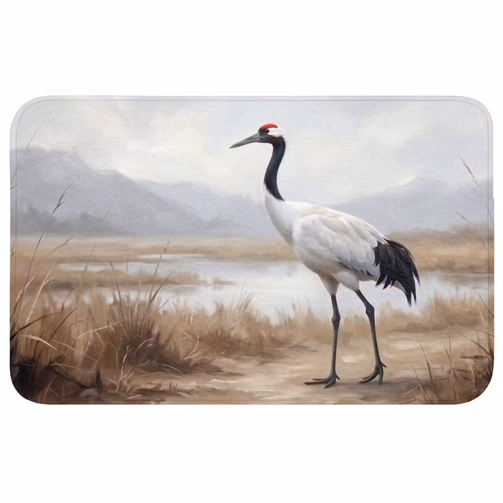 Badmat - Kraanvogel - Natuur - Realistisch — 1