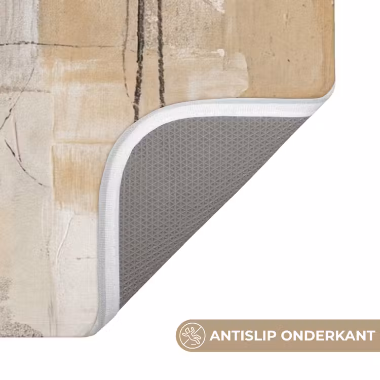 Badmat - Abstract - Cirkel - Modern - Beige - Zwart - Minimalistisch — 3