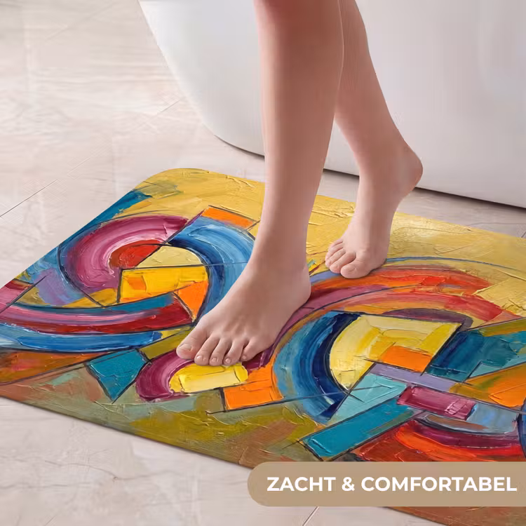 Badmat - Abstract - Cirkels - Schilderij - Kleurrijk - Dynamisch — 5