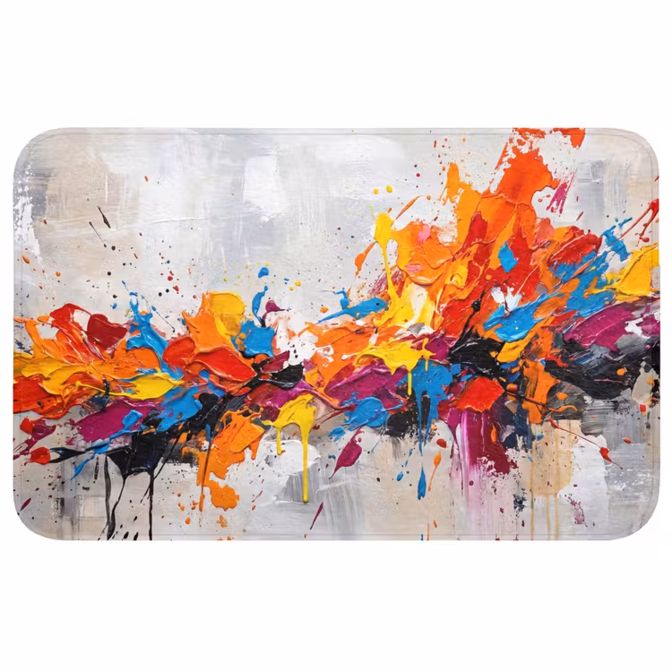 Badmat - Abstract - Schilderij - Kleurrijk - Dynamisch — 1