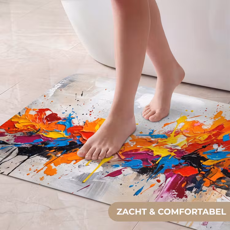 Badmat - Abstract - Schilderij - Kleurrijk - Dynamisch — 5