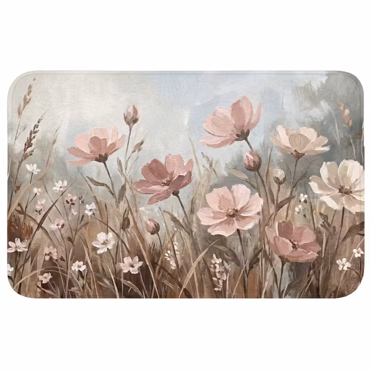 Badmat - Bloemen - Botanisch - Schilderij - Pastel - Rustiek — 1