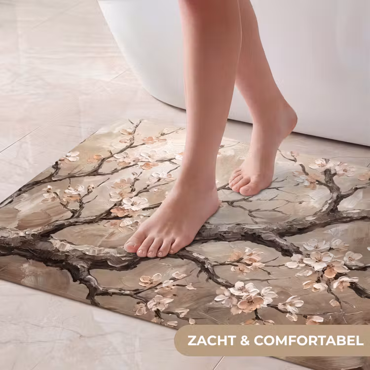 Badmat - Bloesem - Takken - Schilderij - Beige - Serene — 5