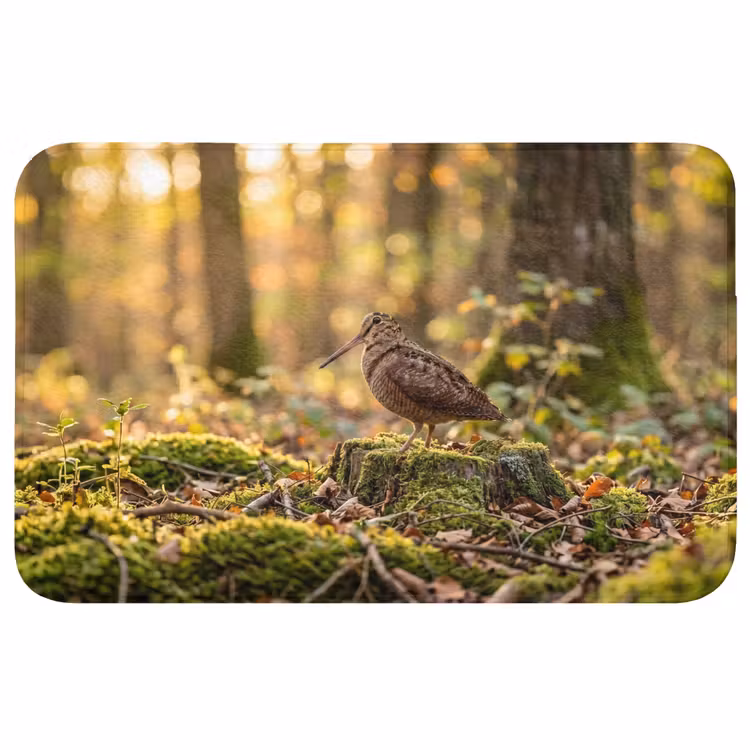 Badmat - Houtsnip - Bos - Bladeren - Herfst - Gecamoufleerd — 1