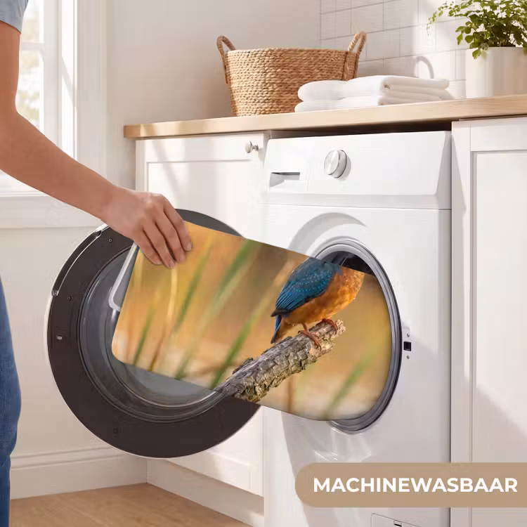 Badmat - IJsvogel - Tak - Water - Kleurrijk - Levendig — 7