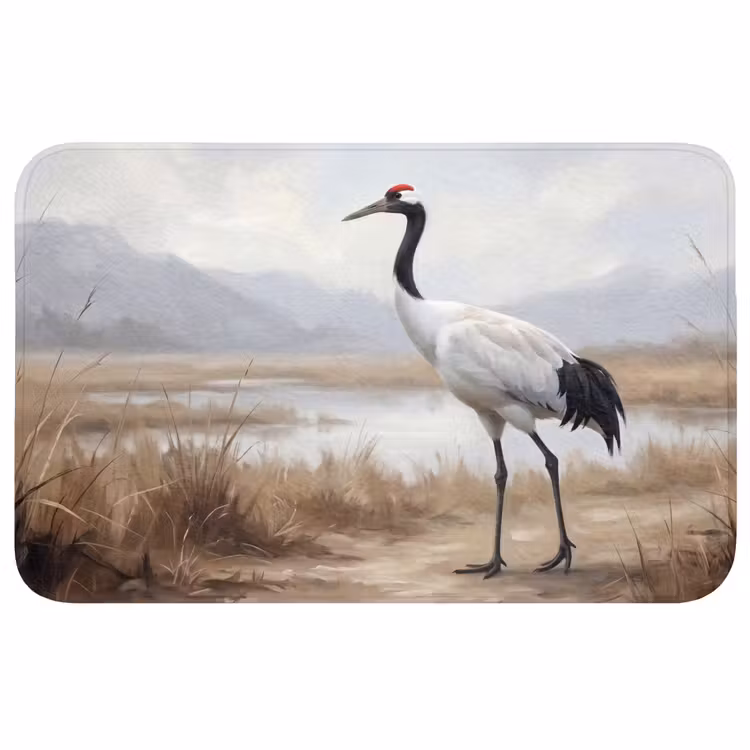 Badmat - Kraanvogel - Natuur - Realistisch — 1