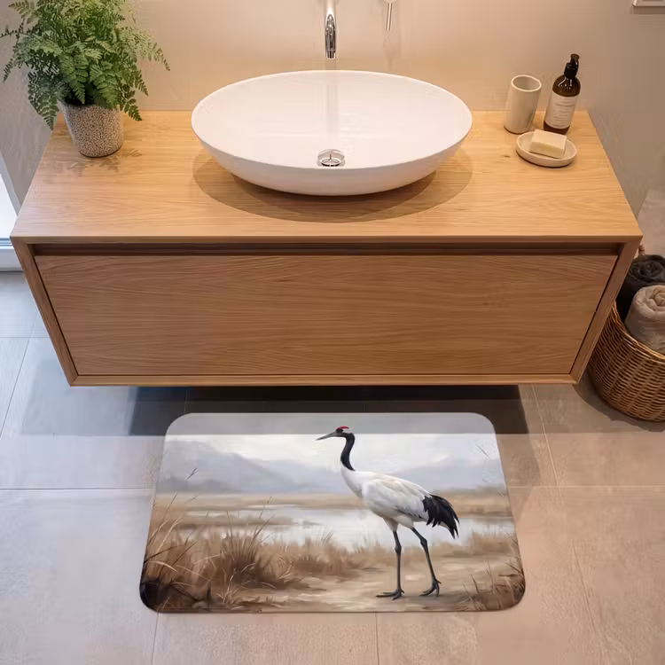 Badmat - Kraanvogel - Natuur - Realistisch — 2