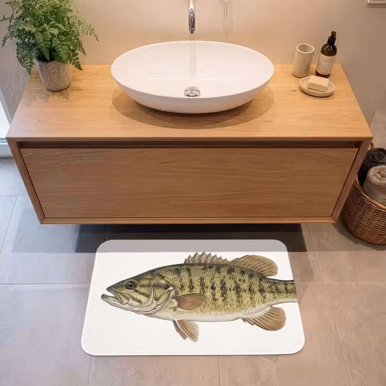 Badmat - Vissen - Natuur - Vintage — 2