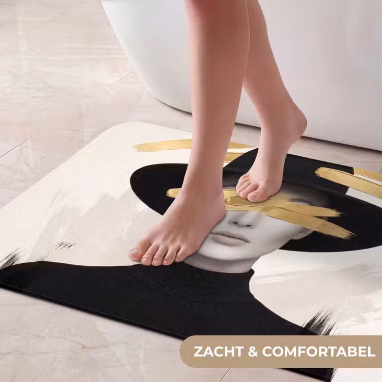Badmat - Vrouw - Portret - Modern - Goud - Kunst — 5