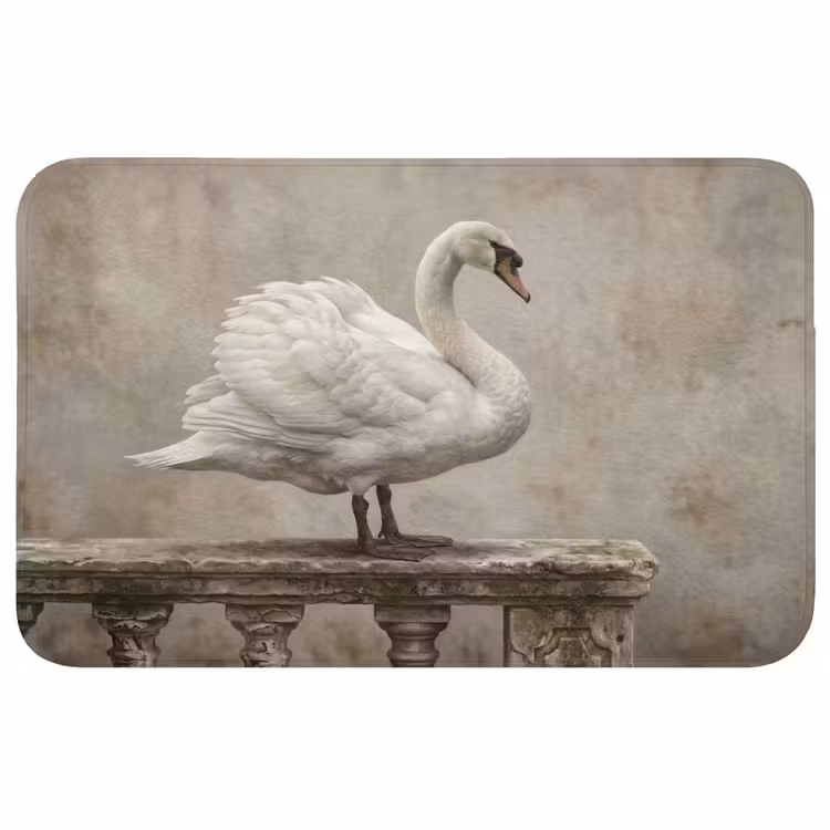 Badmat - Zwaan - Elegant - Dieren - Wit — 1
